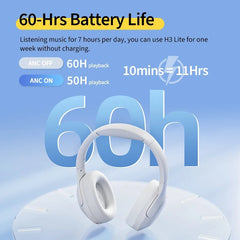 QCY H3 Lite ANC Wireless/Wired Headphones Bluetooth 5.3 Foldable Over Ear Headset HIFI Sound 60H Playtime Earphones Dual Connect - Wize - Z
