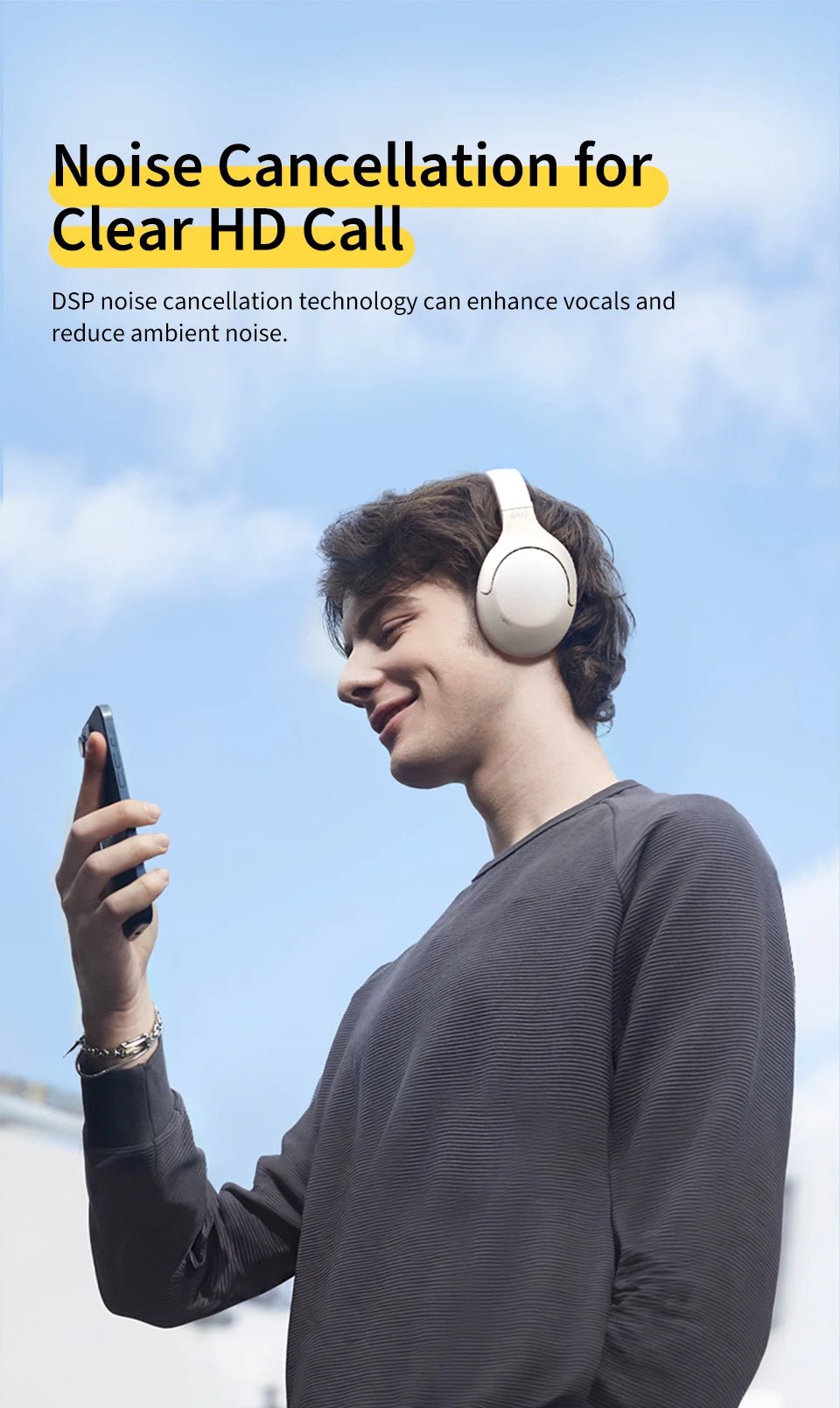 QCY H3 Lite ANC Wireless/Wired Headphones Bluetooth 5.3 Foldable Over Ear Headset HIFI Sound 60H Playtime Earphones Dual Connect - Wize - Z