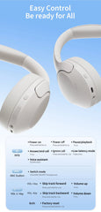 QCY H3 Lite ANC Wireless/Wired Headphones Bluetooth 5.3 Foldable Over Ear Headset HIFI Sound 60H Playtime Earphones Dual Connect - Wize - Z