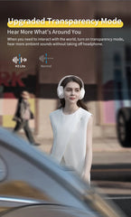 QCY H3 Lite ANC Wireless/Wired Headphones Bluetooth 5.3 Foldable Over Ear Headset HIFI Sound 60H Playtime Earphones Dual Connect - Wize - Z