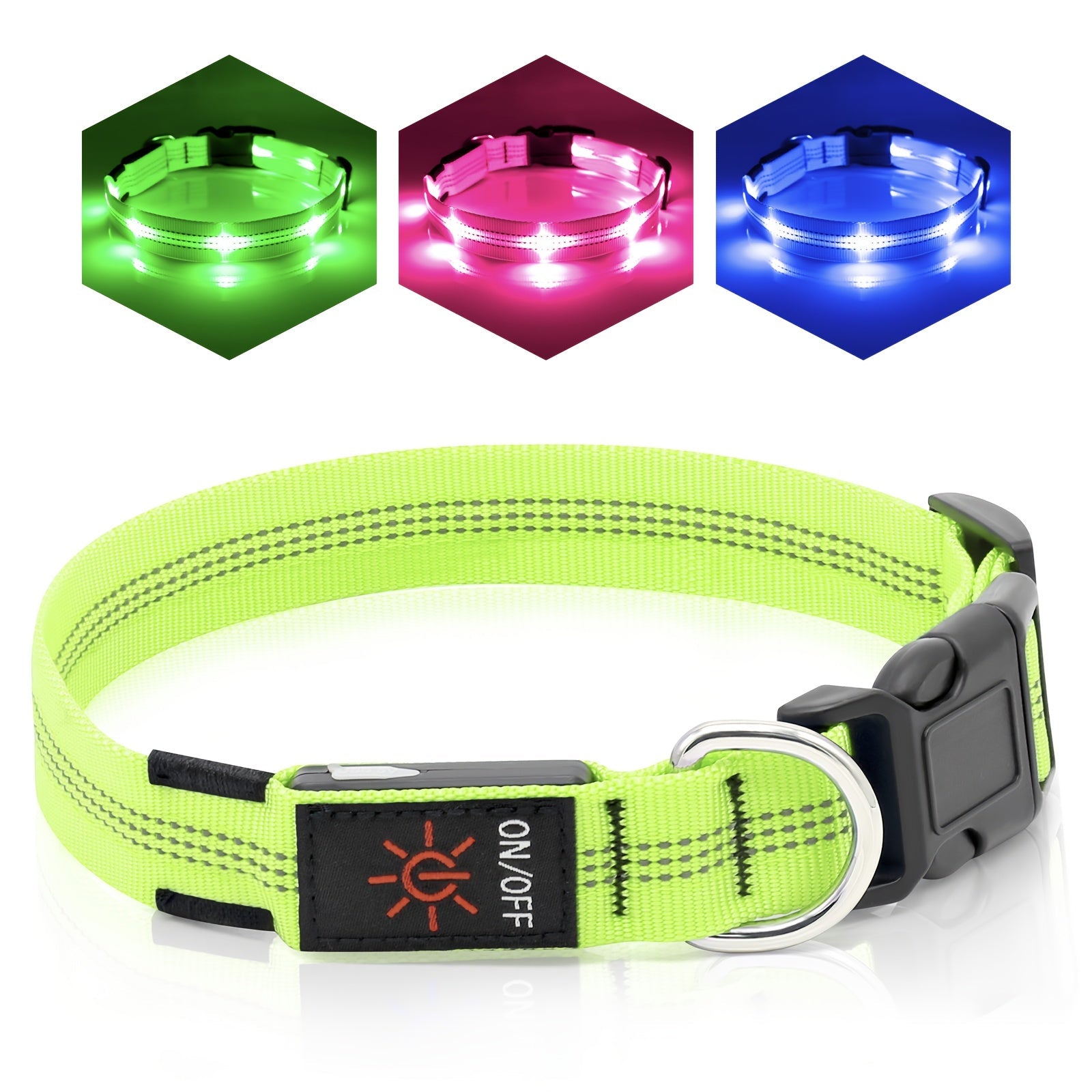 Rechargeable LED Dog Collar with USB - Powered Lighting - Wize - Z