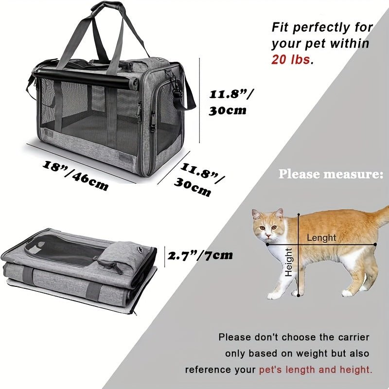 Small Dog & Cat Carrier Airline Approved Soft - Sided Medium - Wize - Z