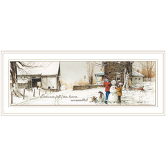 Snowmen from Heaven 2 White Framed Print Wall Art - Wize - Z