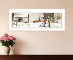 Snowmen from Heaven 2 White Framed Print Wall Art - Wize - Z