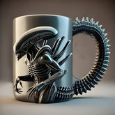 Alien-Themed Stainless Steel Tumbler – Skull & Skeletal Design, Ideal Gift for Sci-Fi Fans, Multipurpose Cup - Wize-Z