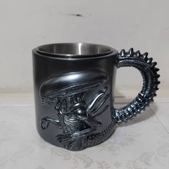Alien-Themed Stainless Steel Tumbler – Skull & Skeletal Design, Ideal Gift for Sci-Fi Fans, Multipurpose Cup - Wize-Z