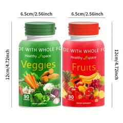 Superfood Fruit & Veggie Capsules - Complete Food Supplement for All - 90 Fruit + 90 Veg Capsules - Wize-Z