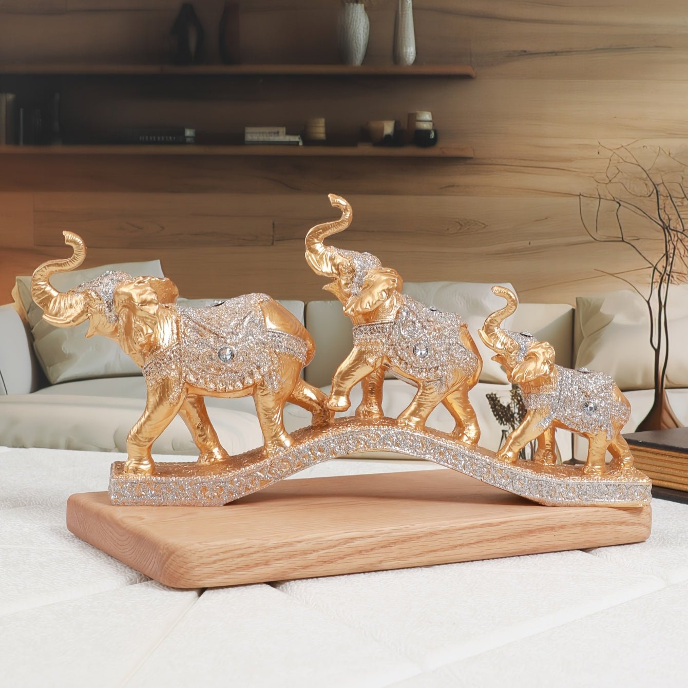 Three European - style Lucky Elephants Decorations - Wize - Z