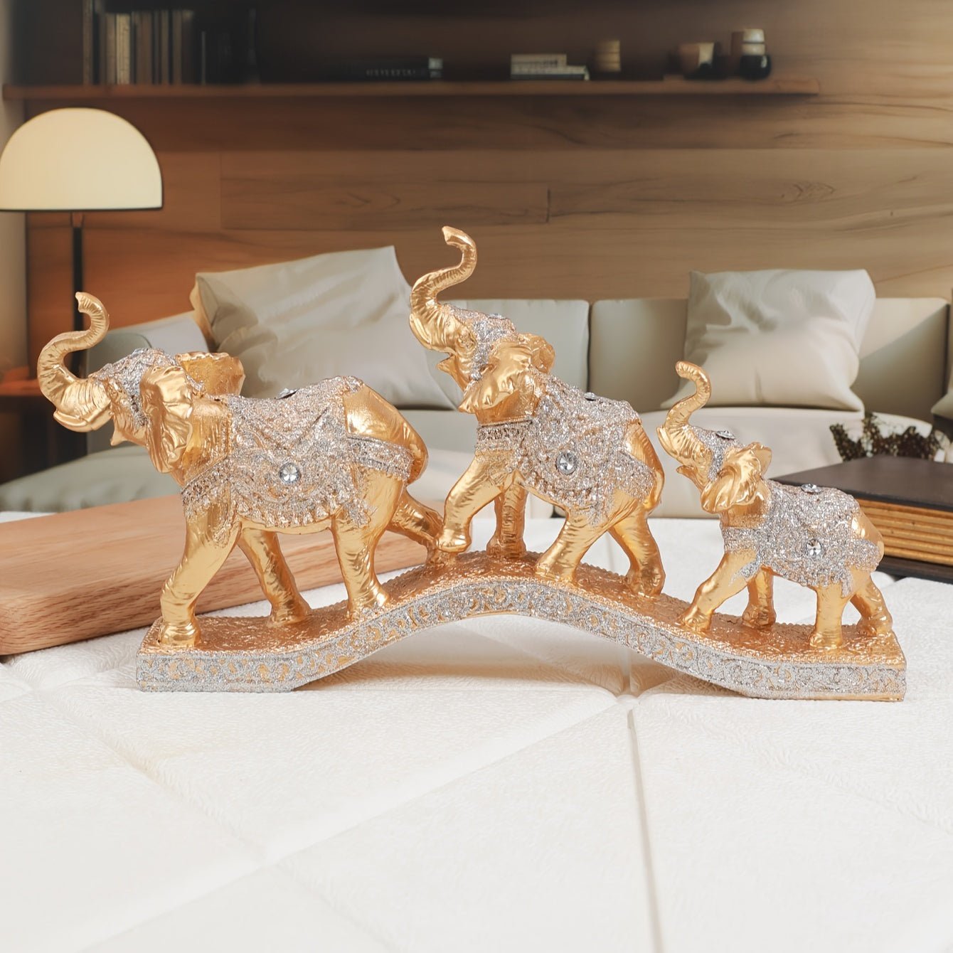 Three European - style Lucky Elephants Decorations - Wize - Z