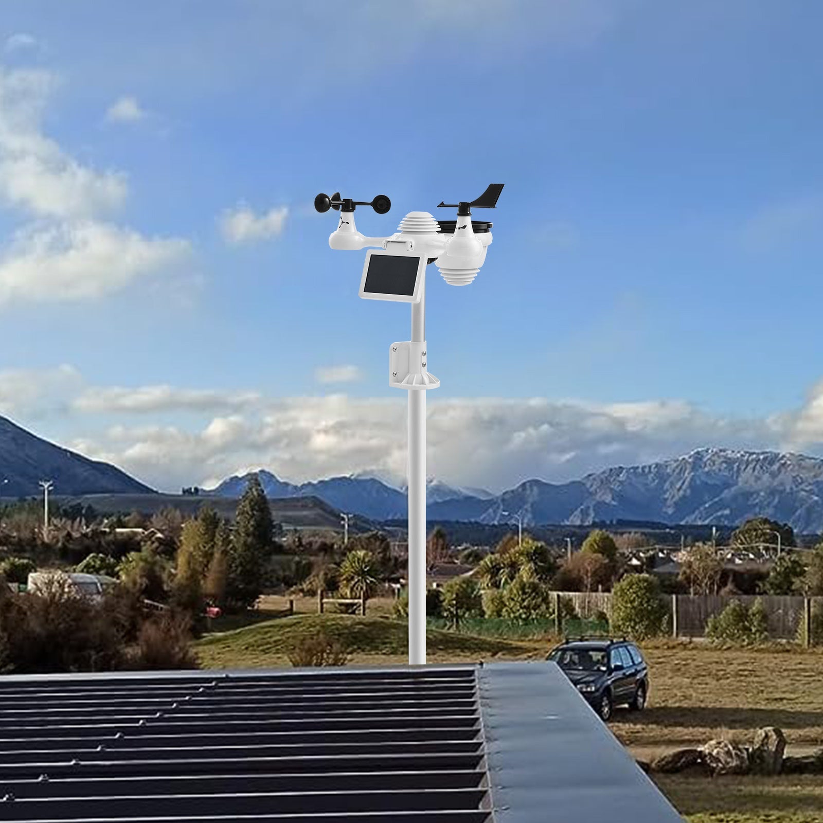 VEVOR 7 - in - 1 Solar - Powered Wi - Fi Weather Station 7" TFT with Outdoor Sensor - Wize - Z