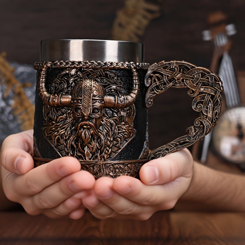 Viking Vintage Stainless Steel Mug – Durable Coffee & Milk Cup - Wize - Z