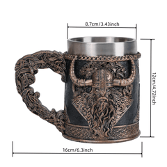 Viking Vintage Stainless Steel Mug – Durable Coffee & Milk Cup - Wize - Z