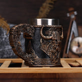 Viking Vintage Stainless Steel Mug – Durable Coffee & Milk Cup - Wize - Z