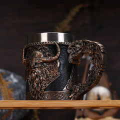 Viking Vintage Stainless Steel Mug – Durable Coffee & Milk Cup - Wize - Z