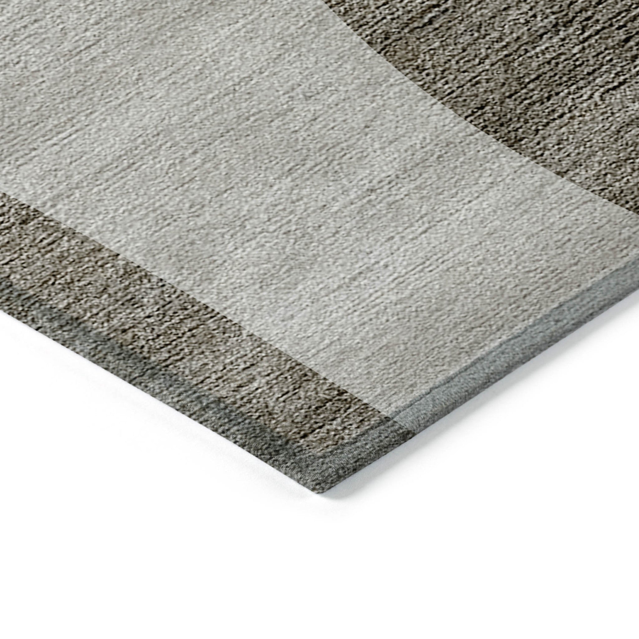 10' X 14' Taupe Beige And Chocolate Abstract Washable Indoor Outdoor Area Rug - Wize - Z