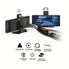 10.26" IPS HD Touchscreen Car Stereo with Wireless Apple CarPlay & Android Auto - Wize - Z