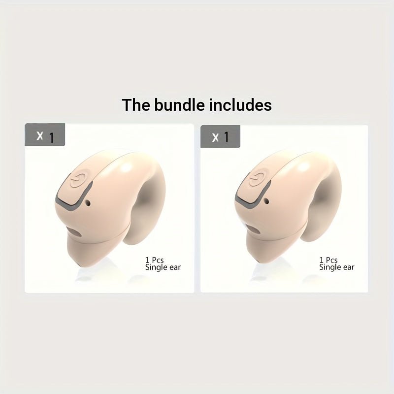 1/2pcs Clip - On Wireless Earbuds with Noise Cancellation, Phone Control, Rechargeable Lithium Polymer Battery, Comfortable Headphone Design for Sports, Camping, And Panoramic Sound Effects, Earbuds Wireless - Wize - Z