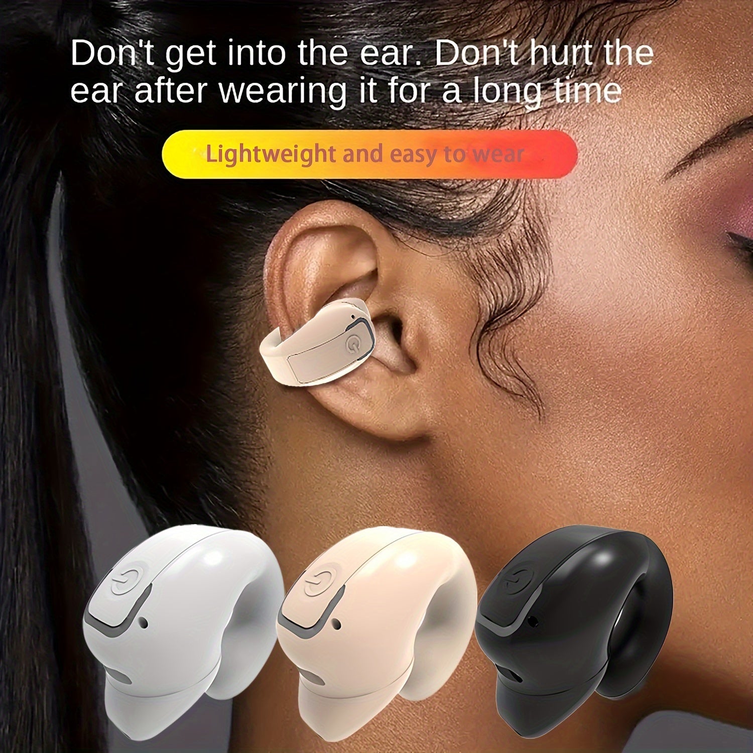 1/2pcs Clip - On Wireless Earbuds with Noise Cancellation, Phone Control, Rechargeable Lithium Polymer Battery, Comfortable Headphone Design for Sports, Camping, And Panoramic Sound Effects, Earbuds Wireless - Wize - Z