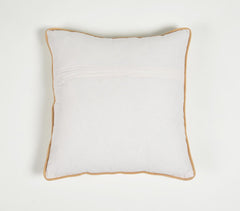 16" Yellow and White Striped Cotton Blend Throw Pillow Cover - Wize - Z