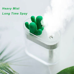 160ML Ultrasonic Air Humidifier Clear Cactus Color Light USB Essential Oil Diffuser Car Purifier Aroma Diffusor Anion Mist Maker - Wize - Z