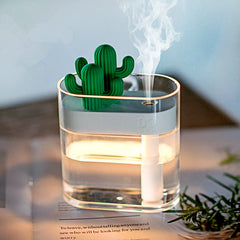 160ML Ultrasonic Air Humidifier Clear Cactus Color Light USB Essential Oil Diffuser Car Purifier Aroma Diffusor Anion Mist Maker - Wize - Z
