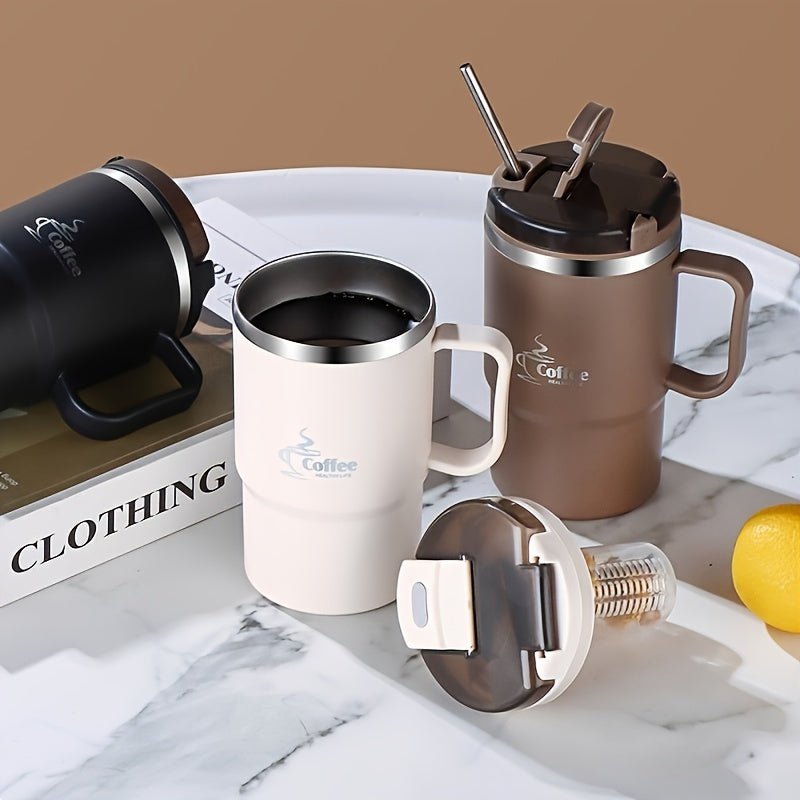 18.6oz Large Capacity 304 Stainless Steel Mug Tea Filter Double Layer Anti - Scalding - Wize - Z
