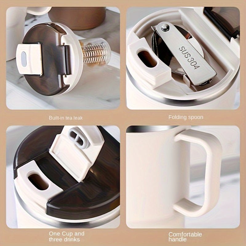 18.6oz Large Capacity 304 Stainless Steel Mug Tea Filter Double Layer Anti - Scalding - Wize - Z