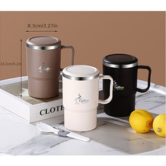 18.6oz Large Capacity 304 Stainless Steel Mug Tea Filter Double Layer Anti - Scalding - Wize - Z