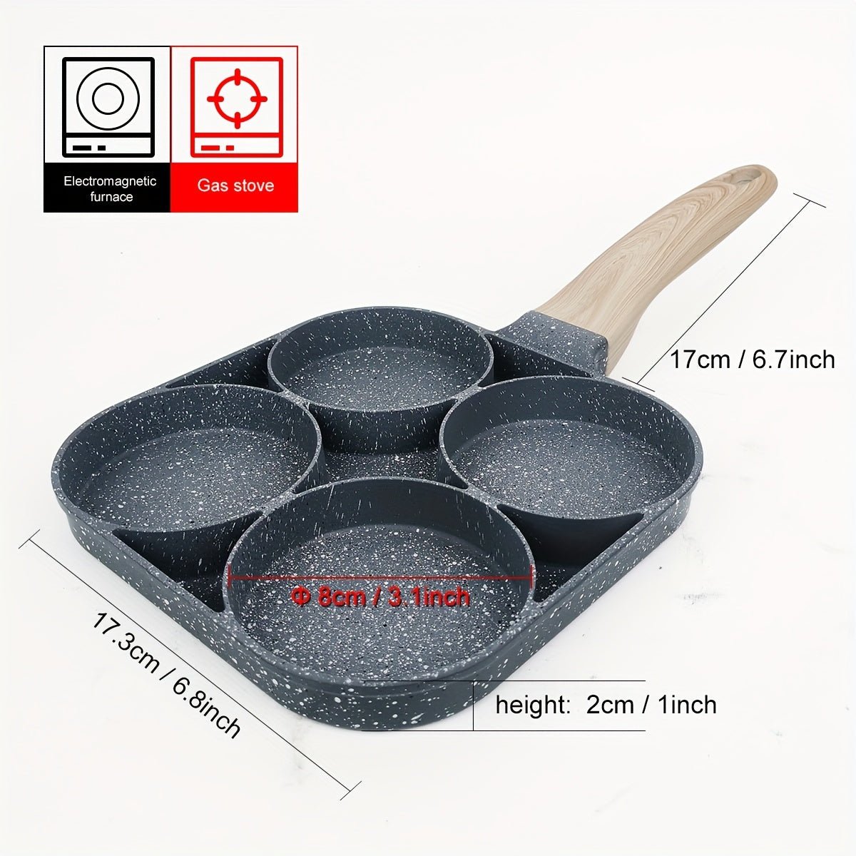 1pc Premium Non - stick Breakfast Skillet For Eggs, Burgers And Omelettes - Wize - Z
