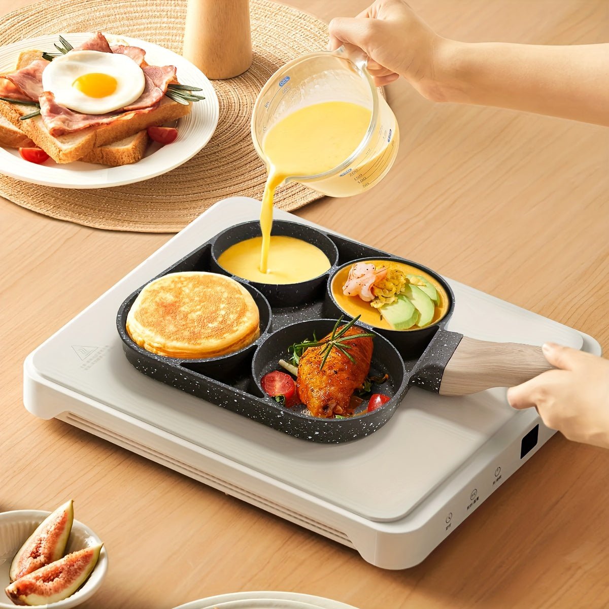 1pc Premium Non - stick Breakfast Skillet For Eggs, Burgers And Omelettes - Wize - Z