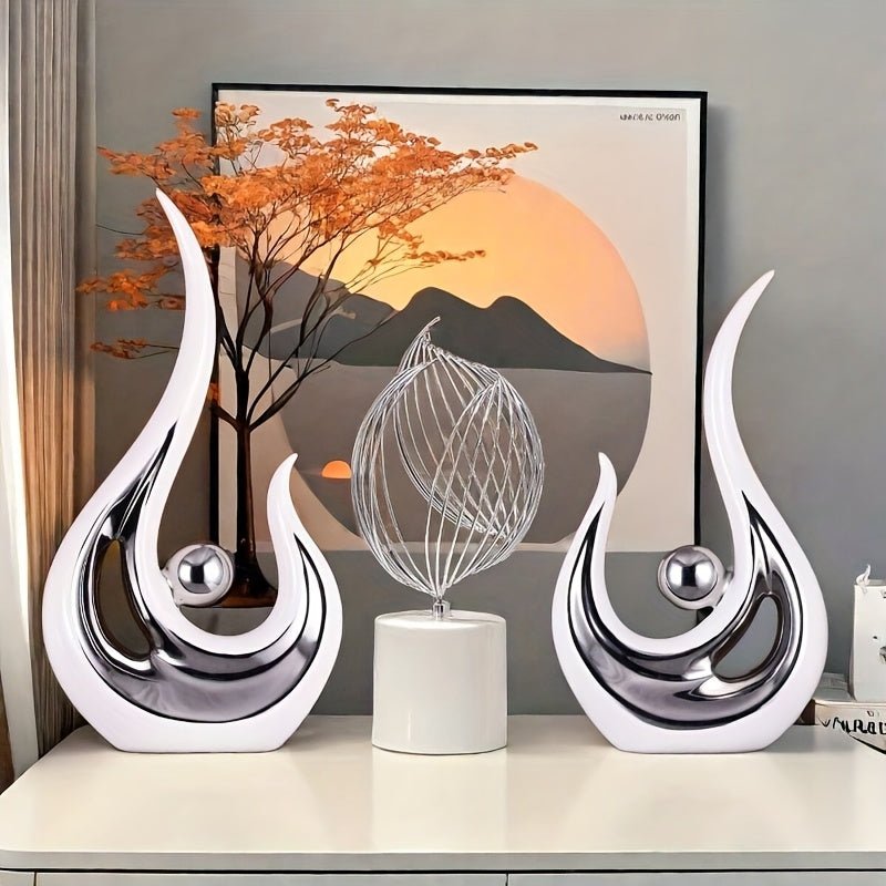 2 pcs Phoenix Mythical Bird Resin Statues - Wize - Z