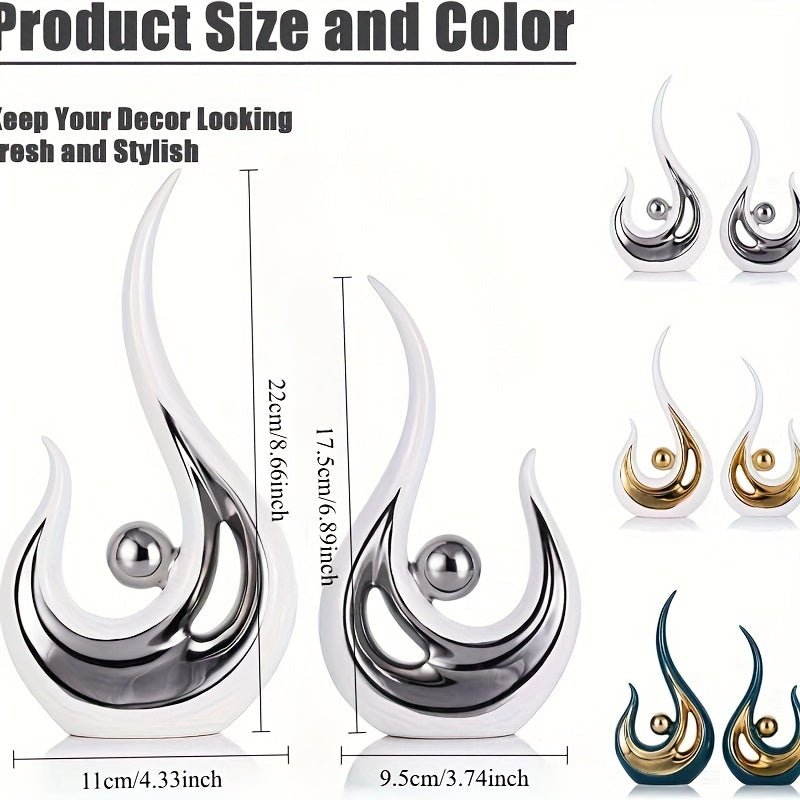 2 pcs Phoenix Mythical Bird Resin Statues - Wize - Z