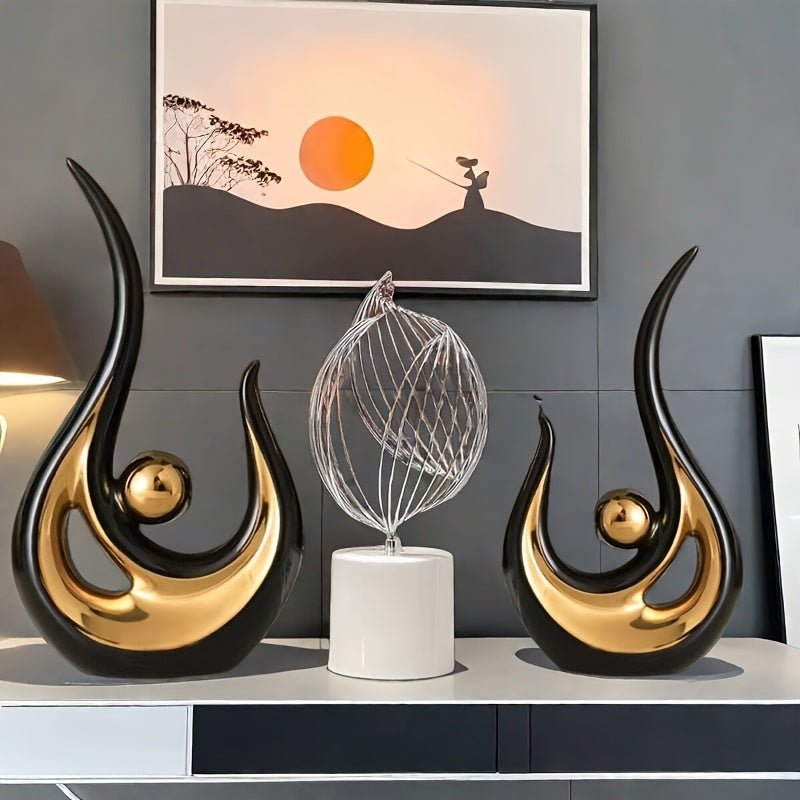 2 pcs Phoenix Mythical Bird Resin Statues - Wize - Z