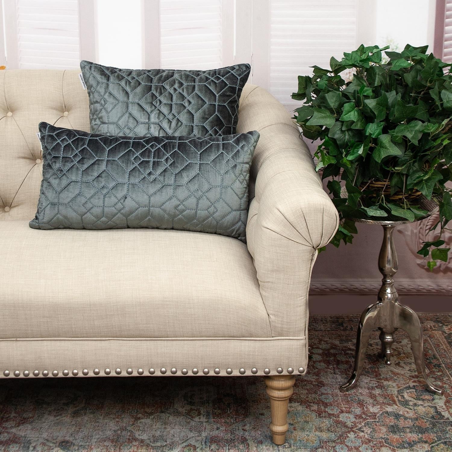 20" Charcoal Cotton Blend Throw Pillow - Wize - Z