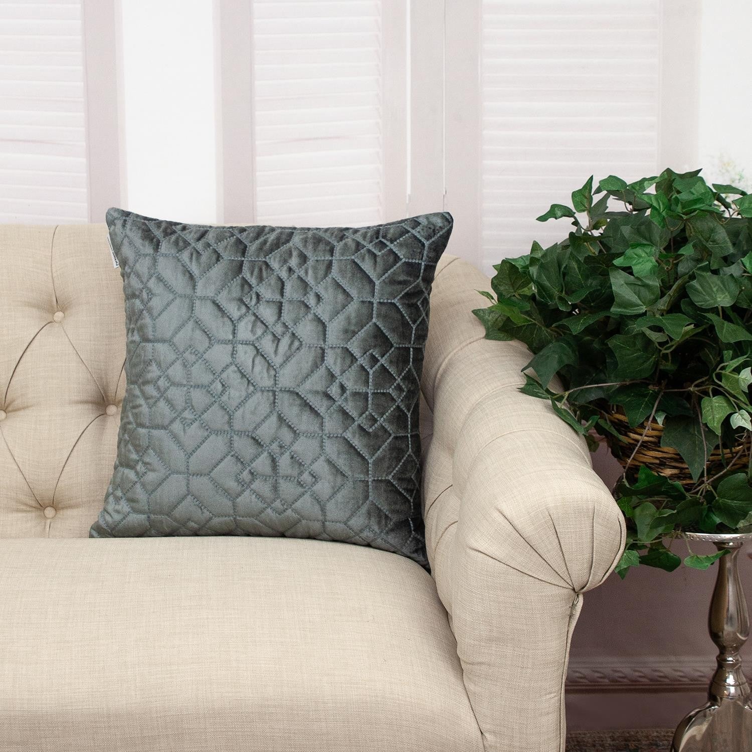 20" Charcoal Cotton Blend Throw Pillow - Wize - Z