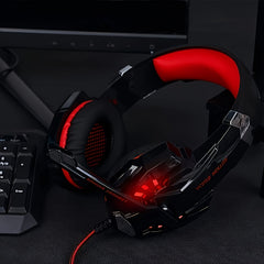 Gaming Headset with LED Lights & Microphone - Noise-Cancelling Surround Sound