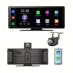 10.26" IPS HD Touchscreen Car Stereo with Wireless Apple CarPlay & Android Auto, 2.5K Front Dash Cam, Wireless, Voice Control, Backup Camera & Surround Sound – Fit for All Cars, Wireless Carplay Adapter, Vehicle Audio Upgra