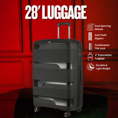 28 - inch Black Hardcase Roller Luggage - Wize - Z