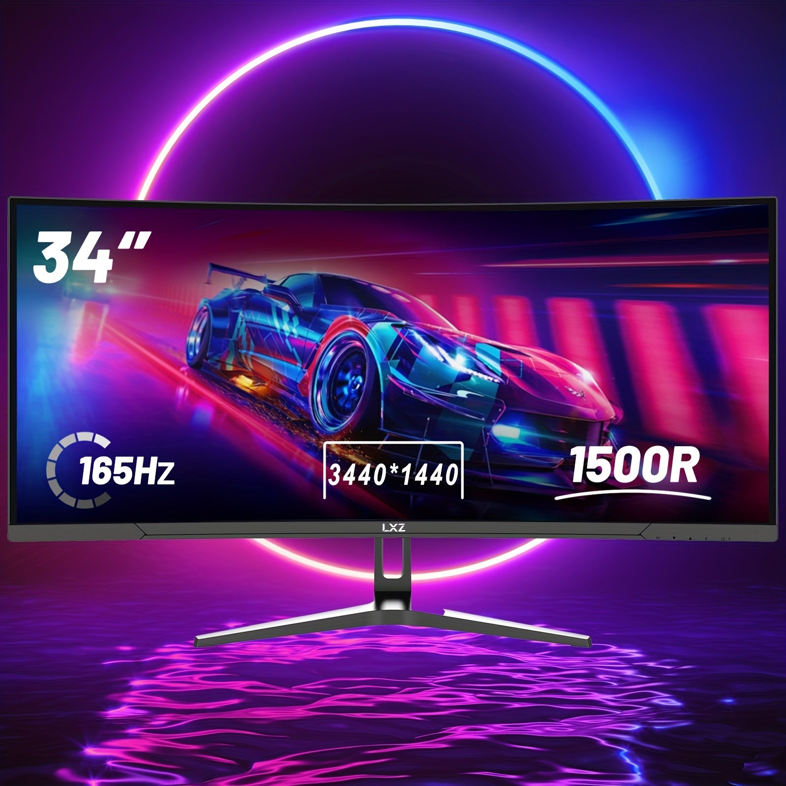 34" Ultrawide Curved Gaming Monitor - 165Hz refresh rate, AMD FreeSync, UWQHD 3440x1440 - Wize - Z