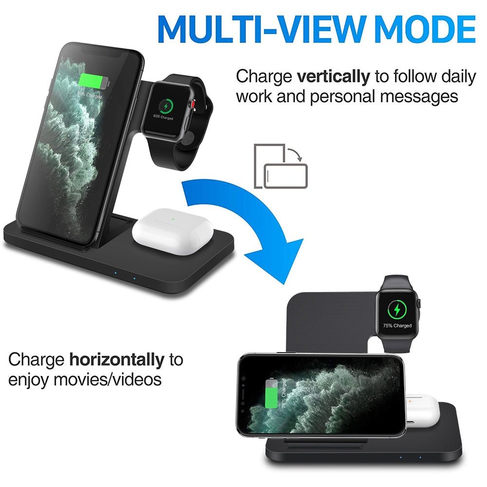 3in1 Wireless Fast Charger Dock Station - Wize - Z