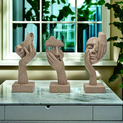 [3pcs Modern Thinker Statues] Modern Abstract Resin Sculpture - Wize - Z