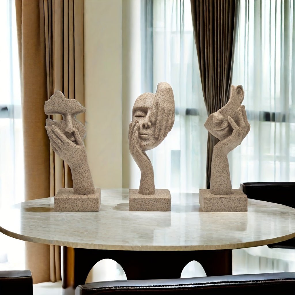 [3pcs Modern Thinker Statues] Modern Abstract Resin Sculpture - Wize - Z