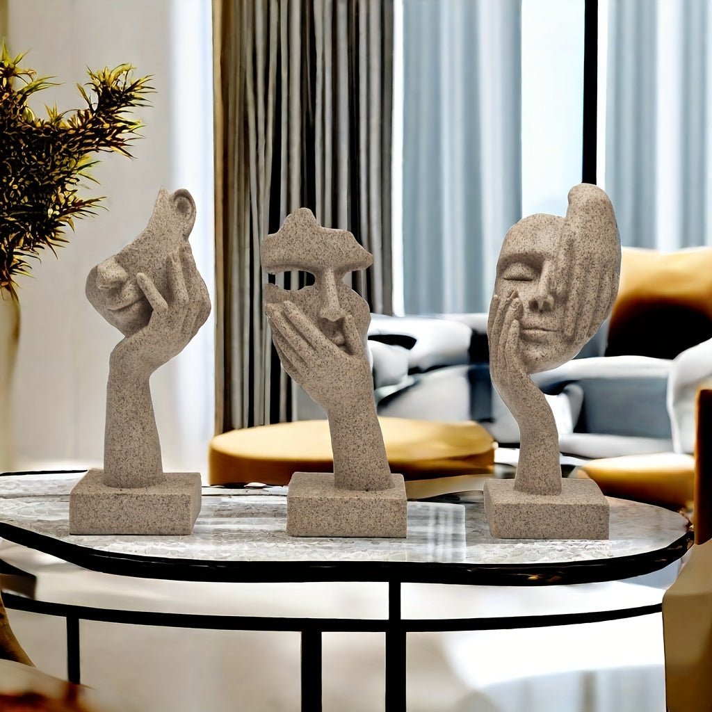 [3pcs Modern Thinker Statues] Modern Abstract Resin Sculpture - Wize - Z