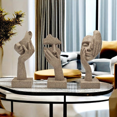 [3pcs Modern Thinker Statues] Modern Abstract Resin Sculpture - Wize - Z