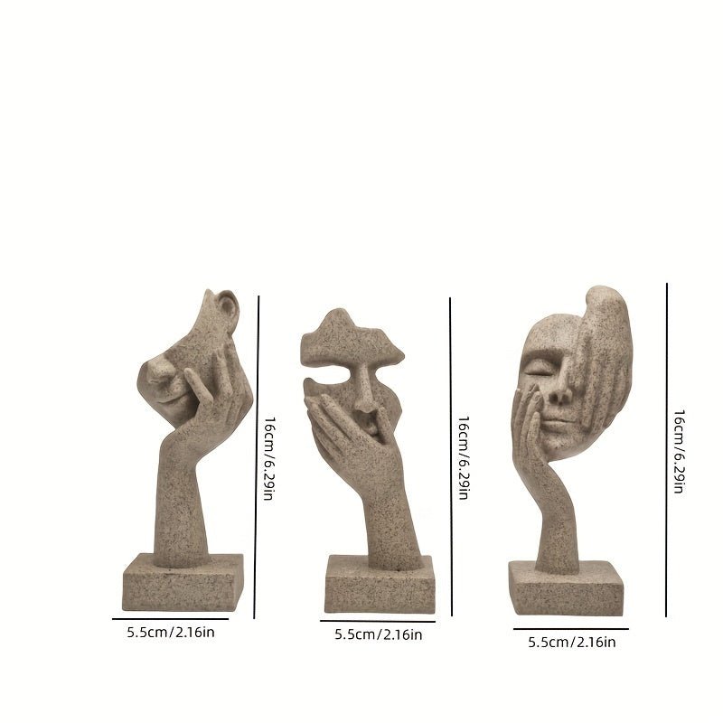 [3pcs Modern Thinker Statues] Modern Abstract Resin Sculpture - Wize - Z