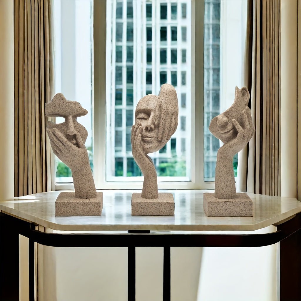[3pcs Modern Thinker Statues] Modern Abstract Resin Sculpture - Wize - Z