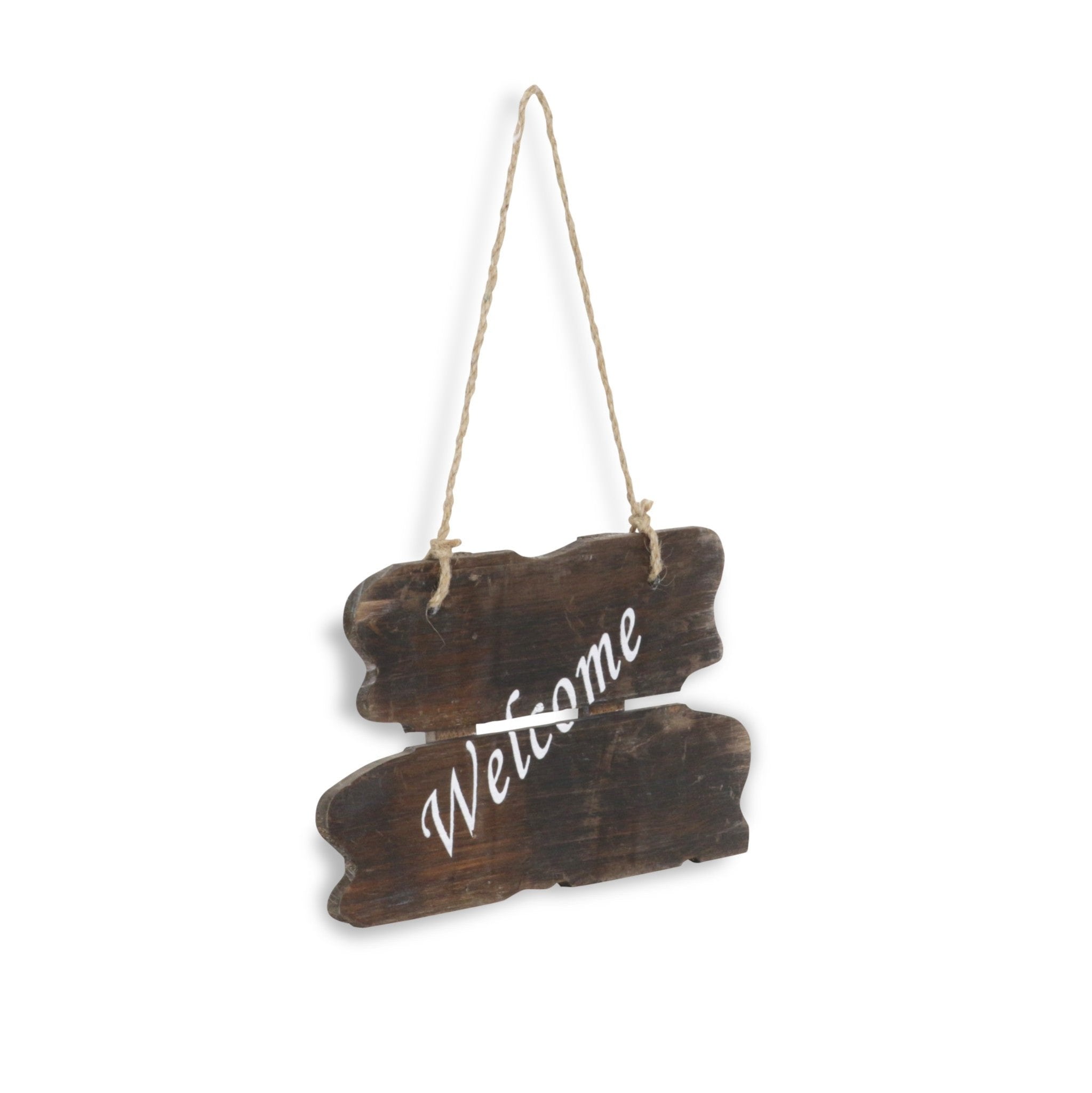 6" X 12" Brown Welcome Wood Wall Decor - Wize - Z