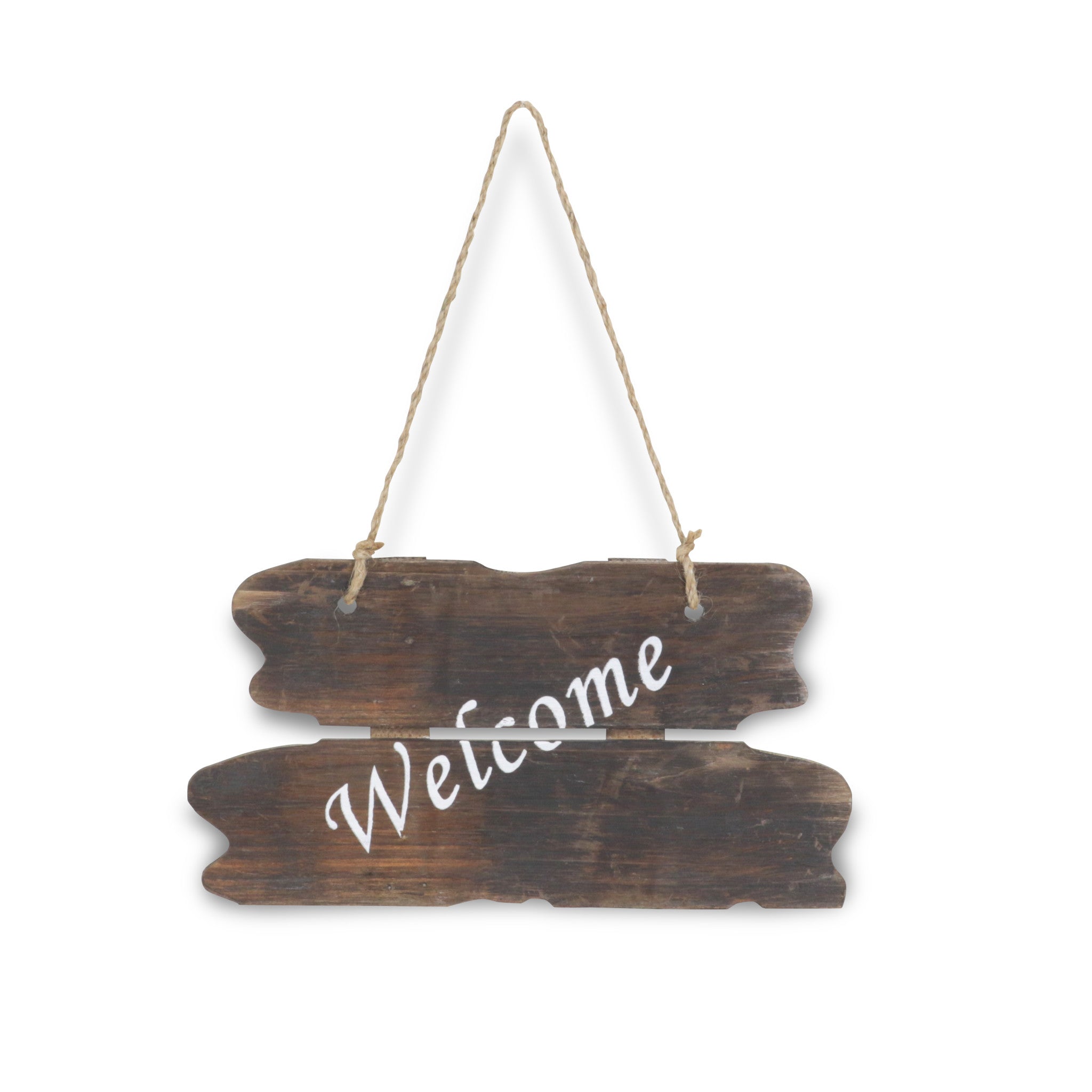 6" X 12" Brown Welcome Wood Wall Decor - Wize - Z