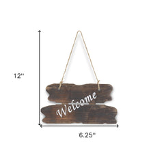6" X 12" Brown Welcome Wood Wall Decor - Wize - Z