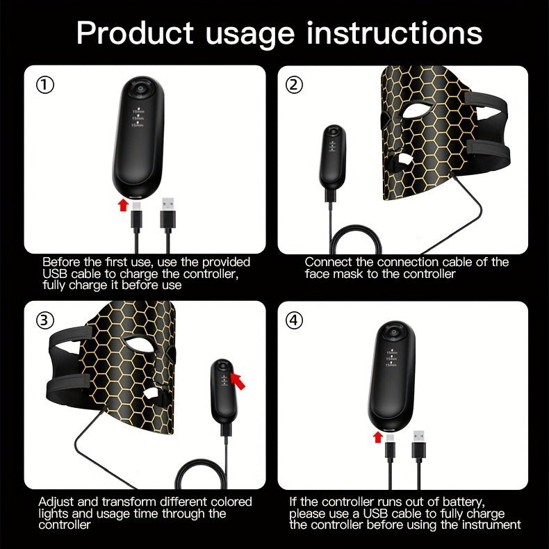 7-Color Facial Skincare Device, Portable & Lightweight with Strap, Newly Launched - Wize-Z